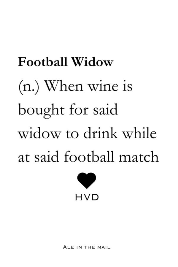 Personalised Label  - "Football Widow"